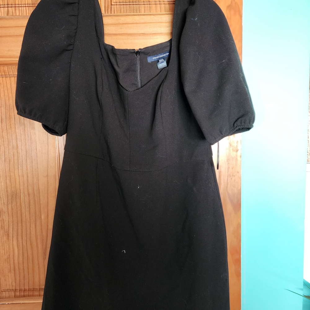 Elegant Black Puff Sleeve Dress